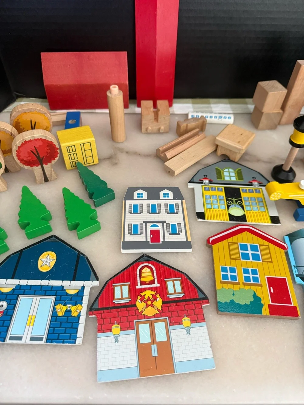 Kidkraft Transportation Station Train Accessories 65 Wooden Pieces